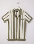No Issue Stripe Knit Short Sleeve Shirt, Sage product photo