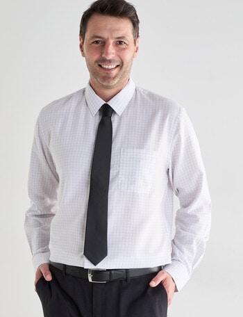 Chisel Mid Check Long Sleeve Shirt, White product photo