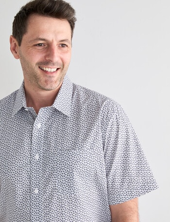 Chisel Ditsy Print Short Sleeve Shirt, Grey product photo