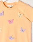 Mac & Ellie Crochet Butterflies Short Sleeve Tee, Light Peach product photo View 02 S
