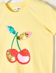 Mac & Ellie Flip Sequin Cherry Short Sleeve Tee, Lemon product photo View 02 S