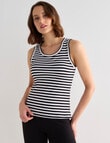 Bodycode Stripe Rib Tank, Black & White product photo