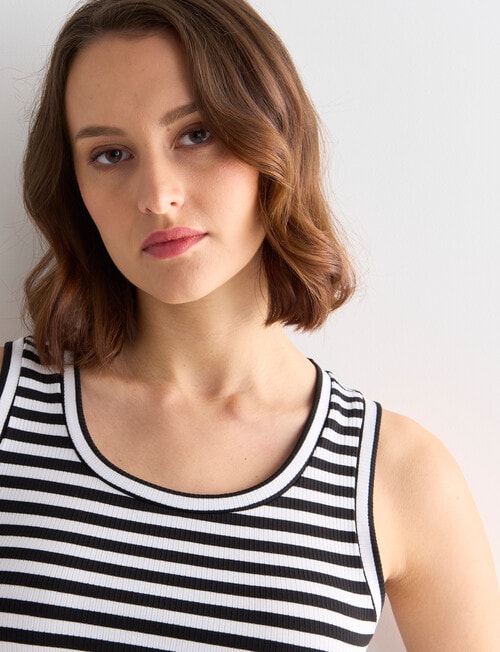 Bodycode Stripe Rib Tank, Black & White product photo View 04 L