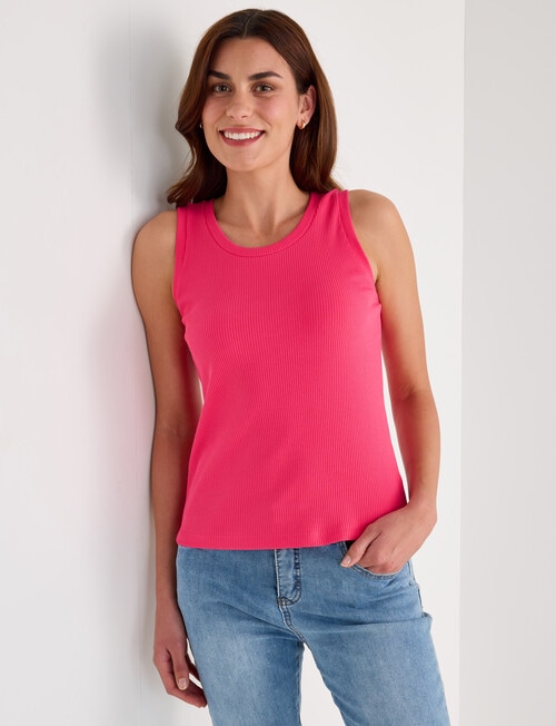 Bodycode Rib Tank Top, Pink Flash product photo