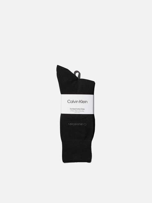Calvin Klein Crew Dress Socks, 6-Pack, Black product photo View 02 L