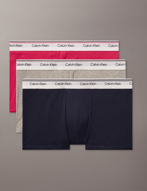 Calvin Klein Engineered Trunk, 3-Pack, Shoreline, Zen Rose & Grey Heather product photo