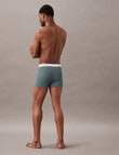 Calvin Klein Cotton Stretch Trunk, 3-Pack, Teal Print product photo View 03 S