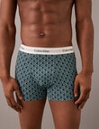 Calvin Klein Cotton Stretch Trunk, 3-Pack, Teal Print product photo View 05 S