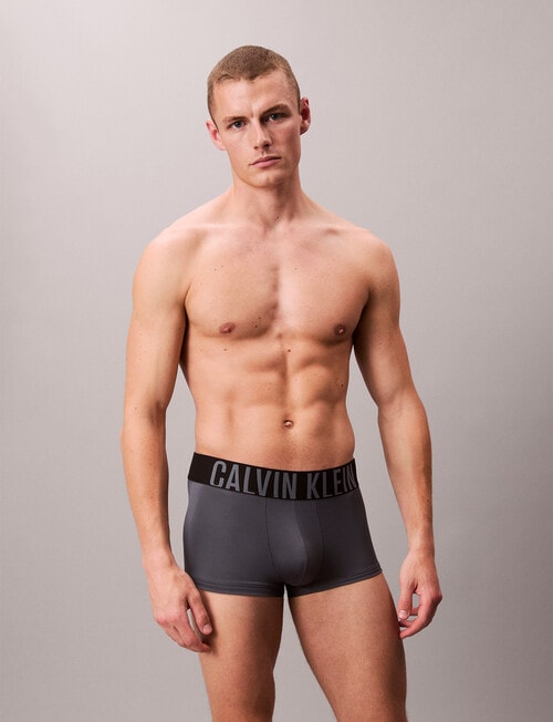 Calvin Klein Intense Power Low Rise Micro Trunk, 3-Pack, Black, Royalty & Turbulence product photo View 04 L