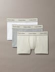 Calvin Klein Cotton Trunk, 3-Pack, Oyster Gray, Grey Heather & White product photo