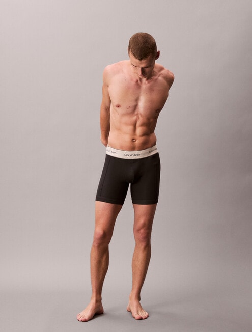 Calvin Klein Cotton Boxer Brief, 3-Pack, Black product photo View 02 L