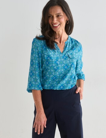 Ella J Printed Longline Top, Mosaic product photo