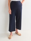 Ella J Relaxed Crop Pants, Navy product photo