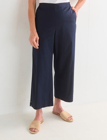 Ella J Relaxed Crop Pants, Navy product photo