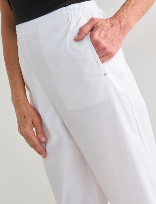 Ella J Relaxed Crop Pants, White product photo View 04 L