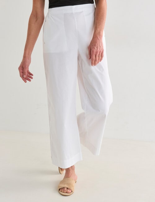 Ella J Relaxed Crop Pants, White product photo View 05 L