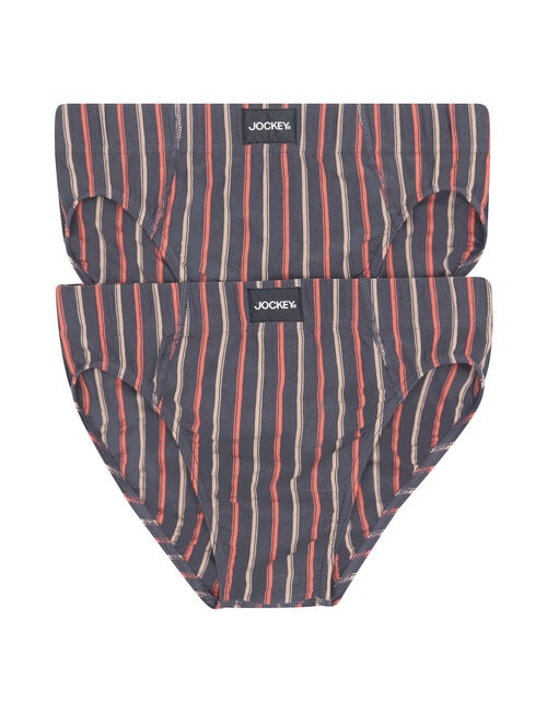 Jockey Sports Stripe Brief, 2-Pack, Steel Waters & Breezy Stripe product photo