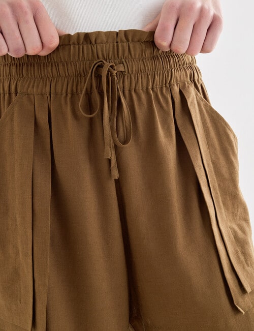 Mineral Beau Drawstring Waist Shorts, Khaki product photo View 04 L
