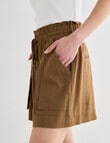 Mineral Beau Drawstring Waist Shorts, Khaki product photo View 07 S