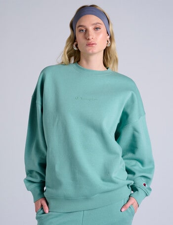 Champion Tonal Script Crew Sweatshirt, Beach Bungalow product photo