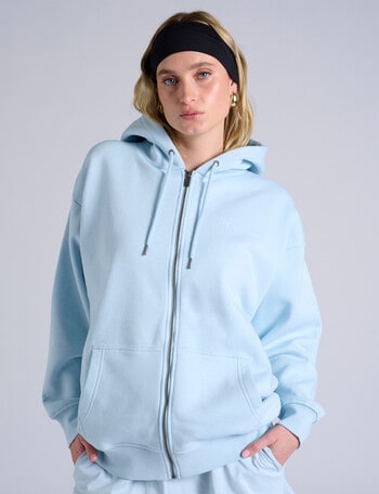 Champion Tonal Script Zip Hoodie, Silence Blue product photo