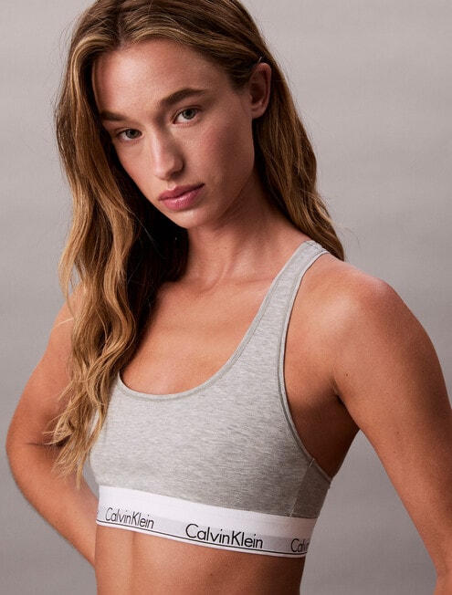 Calvin Klein Icon Cotton Modal Unlined Bralette, Grey Heather product photo