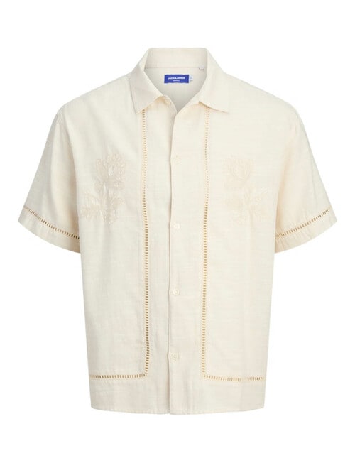 Jack & Jones Greenwich Embroidered Shirt, Antique White product photo View 07 L