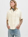 Jack & Jones Greenwich Embroidered Shirt, Antique White product photo View 03 S