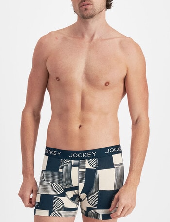 Jockey No Ride Up Print Trunk, Bauhaus Blockwork, Navy product photo