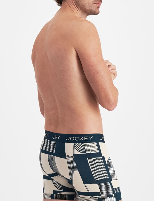 Jockey No Ride Up Print Trunk, Bauhaus Blockwork, Navy product photo View 03 L