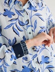 Jigsaw LizzieLeaf Print Blouse, Blue product photo View 05 S