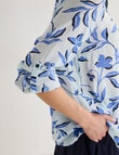 Jigsaw LizzieLeaf Print Blouse, Blue product photo View 08 S