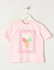 Mac & Ellie Icecream Short Sleeve Boxy Tee, Blush product photo