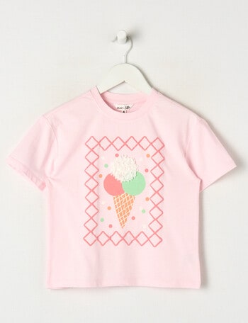 Mac & Ellie Icecream Short Sleeve Boxy Tee, Blush product photo