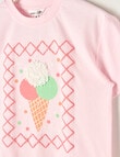 Mac & Ellie Icecream Short Sleeve Boxy Tee, Blush product photo View 02 S