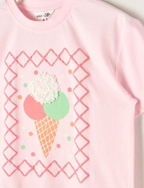 Mac & Ellie Icecream Short Sleeve Boxy Tee, Blush product photo View 02 L