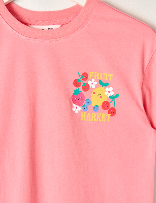Mac & Ellie Fruit Market Short Sleeve Boxy Tee, Strawberry product photo View 03 L