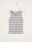 Mac & Ellie Stripe Rib Singlet, Pink product photo