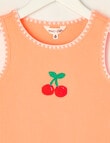 Mac & Ellie Embroidered Cherry Rib Singlet, Peach product photo View 02 S