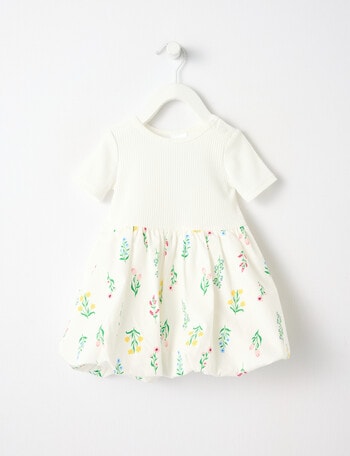 Teeny Weeny Lady Bug Bubble Dress, White product photo