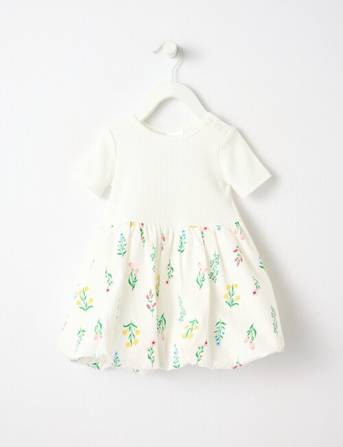 Teeny Weeny Lady Bug Bubble Dress, White product photo