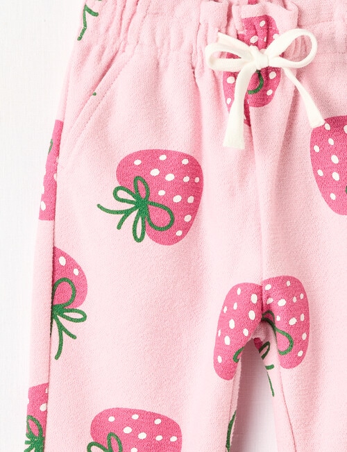 Teeny Weeny Lady Bug Strawberry Trackpant, Pink product photo View 02 L
