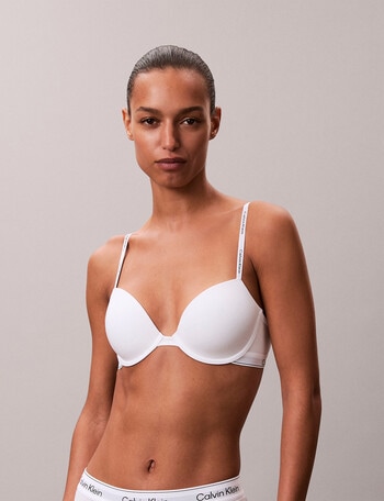 Calvin Klein Icon Cotton Modal Lightly Lined Demi Bra, White, A-DD product photo