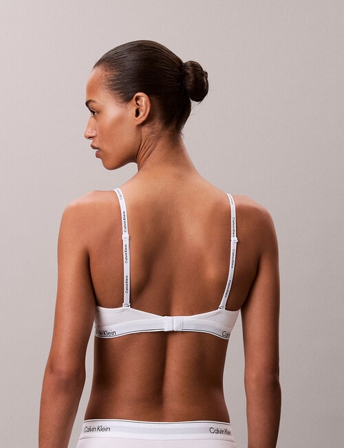 Calvin Klein Icon Cotton Modal Lightly Lined Demi Bra, White, A-DD product photo View 03 L