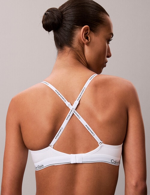 Calvin Klein Icon Cotton Modal Lightly Lined Demi Bra, White, A-DD product photo View 04 L