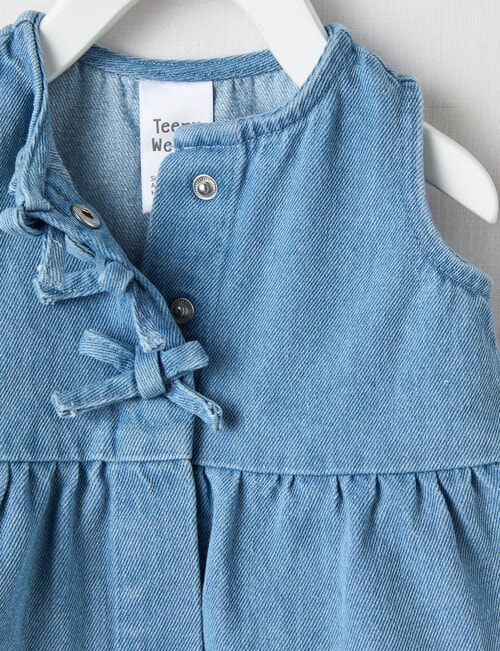Teeny Weeny Lady Bug Denim Peplum Top, Denim Blue product photo View 03 L