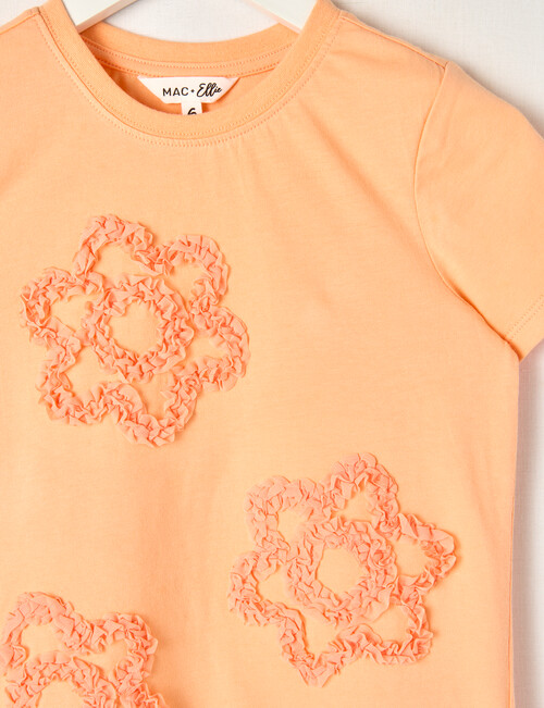 Mac & Ellie Applique Daisies Short Sleeve Tee, Peach product photo View 02 L