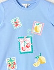 Mac & Ellie Fruit Stamps Short Sleeve Tee, Periwinkle product photo View 02 S