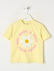 Mac & Ellie Crochet Daisy Short Sleeve Boxy Tee, Lemon product photo