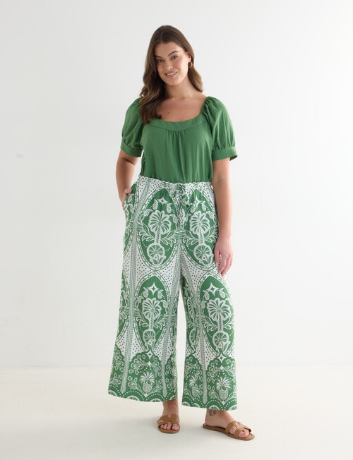 Whistle Square Neck Top, Green product photo View 14 L